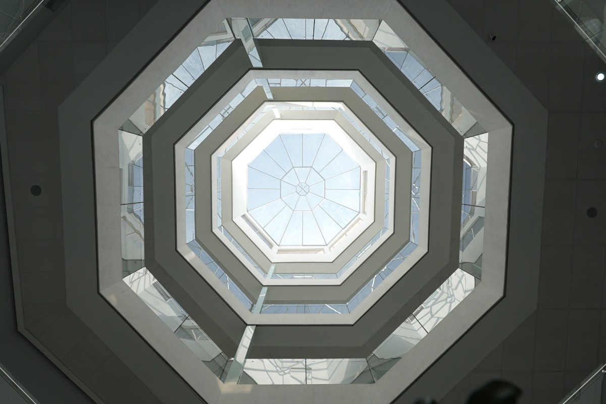 The bright central atrium at Hotel GRALTA